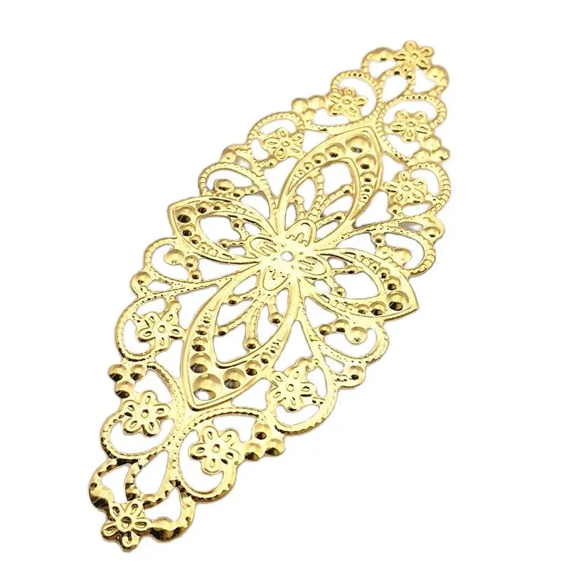 10 PCS Gold color/White K/Antique bronze Metal Filigree Flowers Slice Charms filigree findings diy accessories jewelery assembly | Украшения