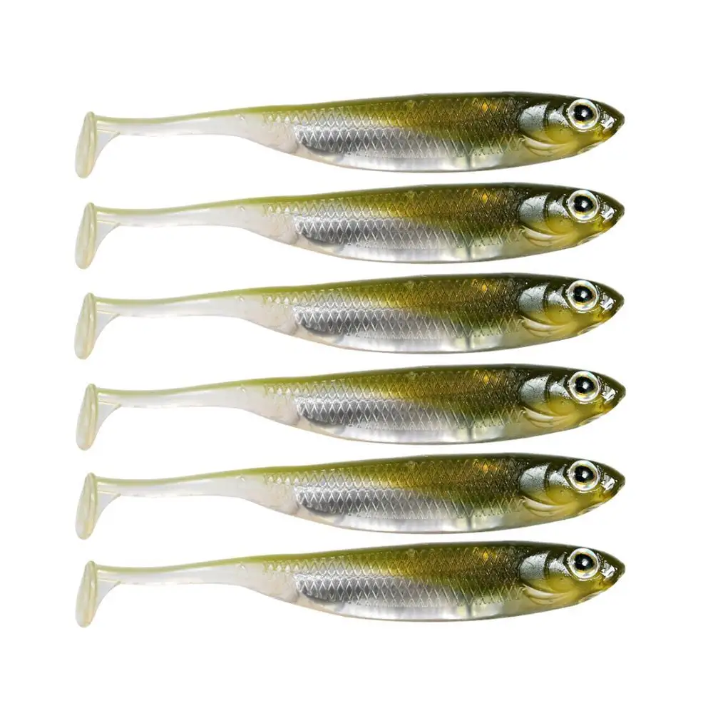 

6pcs Fishing Soft Lures 7cm 8cm 10cm Shad Fishing Worm Swimbaits Silicone Soft Lure For Carp Fishing