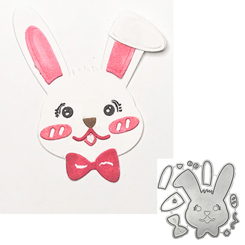 

Металлические пресс-формы в виде кролика для рукоделия, скрапбукинга, высечки, бумажные карты, рельефное декоративное ремесло, высечка, Нов...