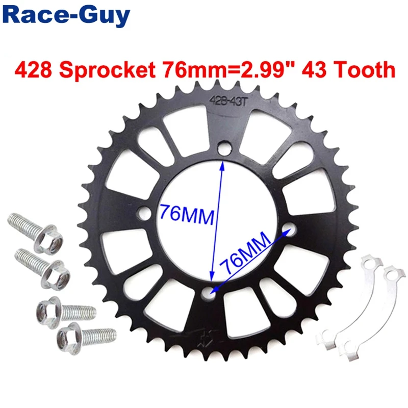 428 76 мм 43 зубчатая цепь черный звездочки для 50cc 70cc 90cc 110cc 125cc 140cc 150cc 160cc китайский Dirt
