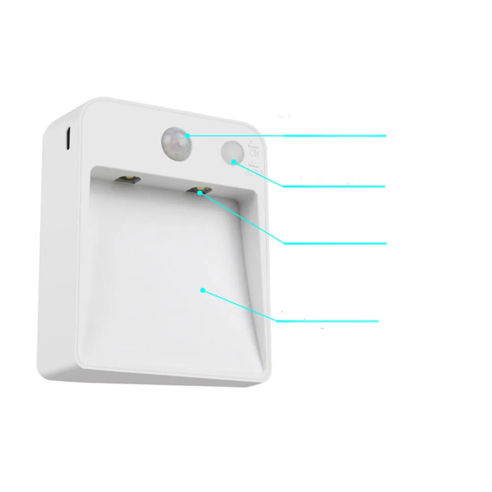 Светодиодный Ночной светильник с датчиком двойной индукционный инфракрасный