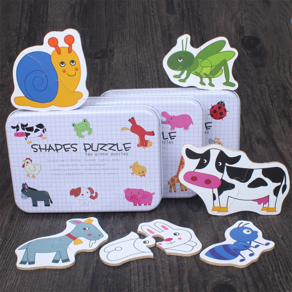 Развивающий пазл для маленьких детей игрушки малышей железная коробка карты
