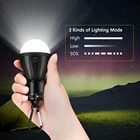 Портативный фонарь для кемпинга, Миниатюрная лампа для палаток с 3 светодиодами, аварийный светильник на аккумуляторе, водонепроницаемый фонарь для рыбалки подвесной фонарик с крюком