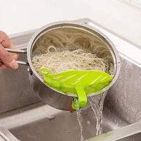 kitchen fruit vegetable cleaning tool leaf shaped rice wash gadget noodles spaghetti beans colanders strainers kitchen tool