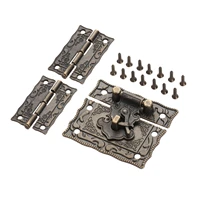 antique bronze padlock lock jewelry wood box latch hasp clasp 2pcs suitcase cabinet hinge vintage furniture decorative hardware