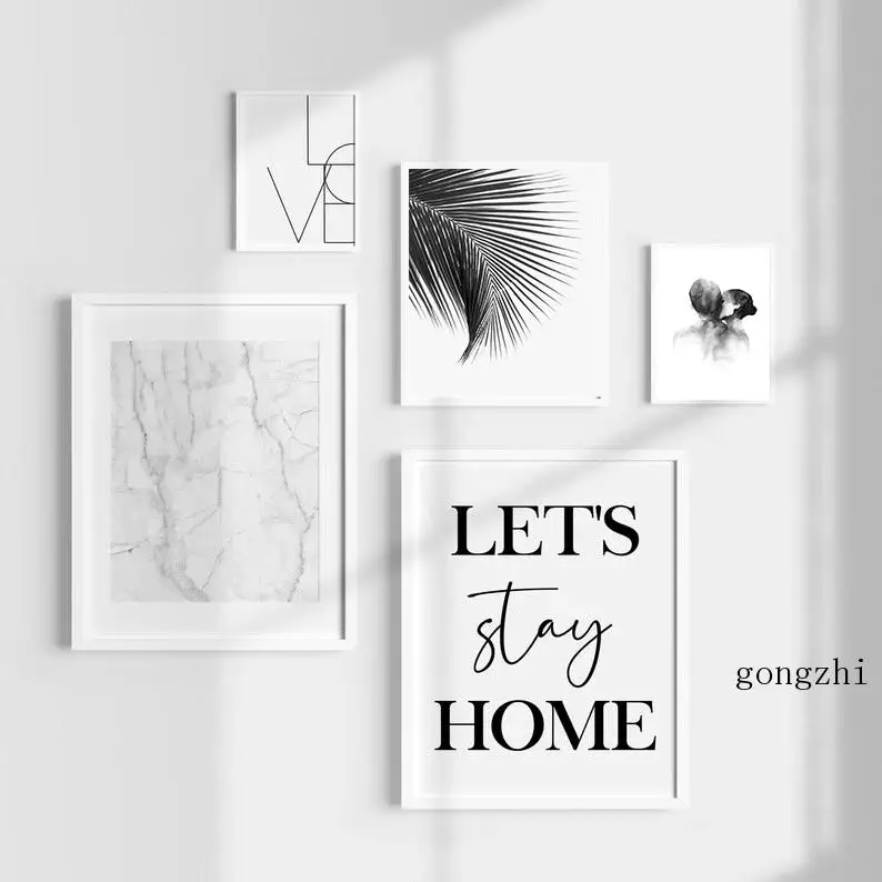 

Black and White Abstract Poster Minimalist Marble Pattern Canvas Painting and Prints Modern Wall Art Pictures Living Room Decor