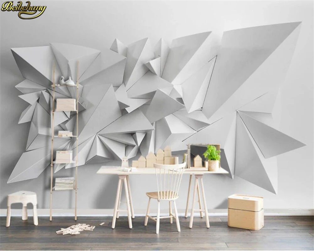 

beibehang 3d wallpaper Custom wallpaper mural modern minimalist 3d three-dimensional triangle TV background wall papel de parede