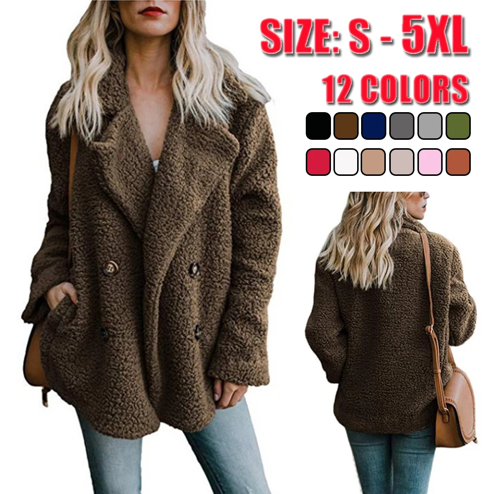 

Женское Свободное пальто с лацканами, однотонное элегантное Теплое повседневное пальто из смешанной ткани, верхняя одежда для зимы, 2019