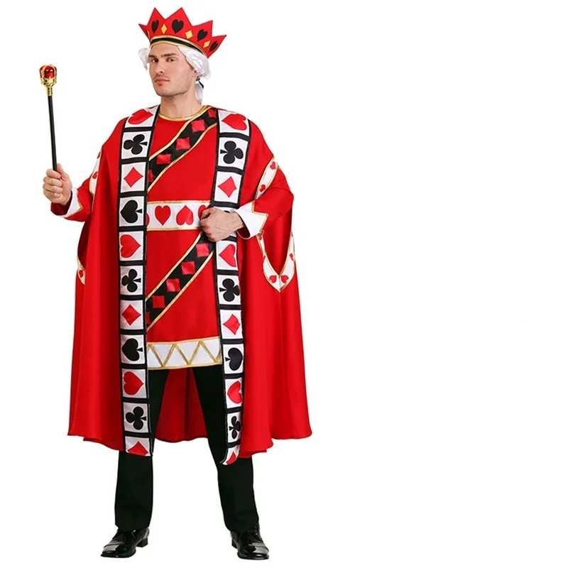 Взрослые дети Король Косплей Костюм красные сердца драгоценный король мальчиков