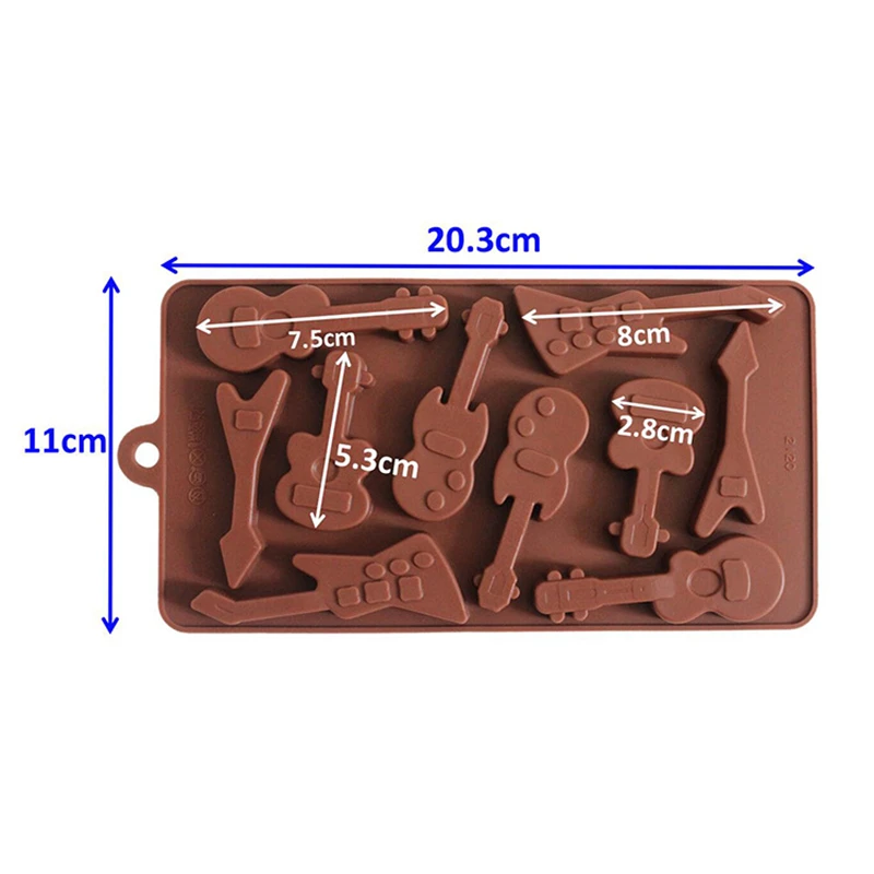 1 шт. гитара Музыка силиконовая форма для шоколада торт кекс выпечки лоток
