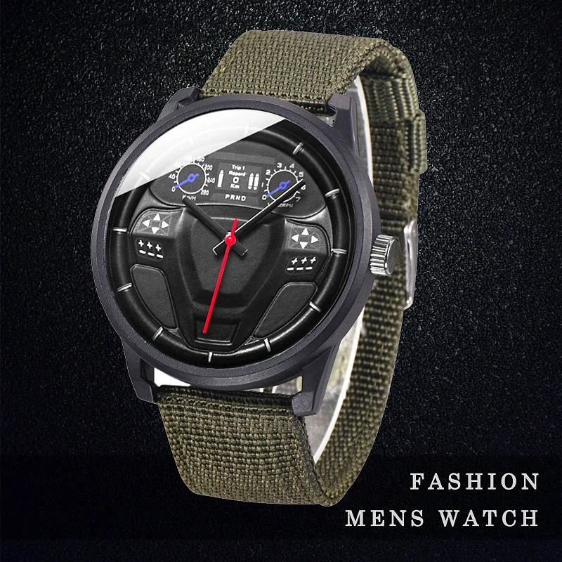 Для творческих личностей мужчин часы нейлоновый ремень с высокой талией в кабине