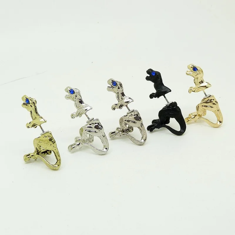 1 шт. готические панк крутые динозавры тираннозавра Рекс Серьги пусеты с 3D