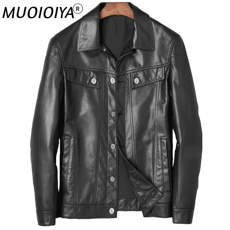 

Мужская Осенняя кожаная куртка MUOIOYIA, новая модель, мужские черные куртки, повседневная мужская куртка SQQ345
