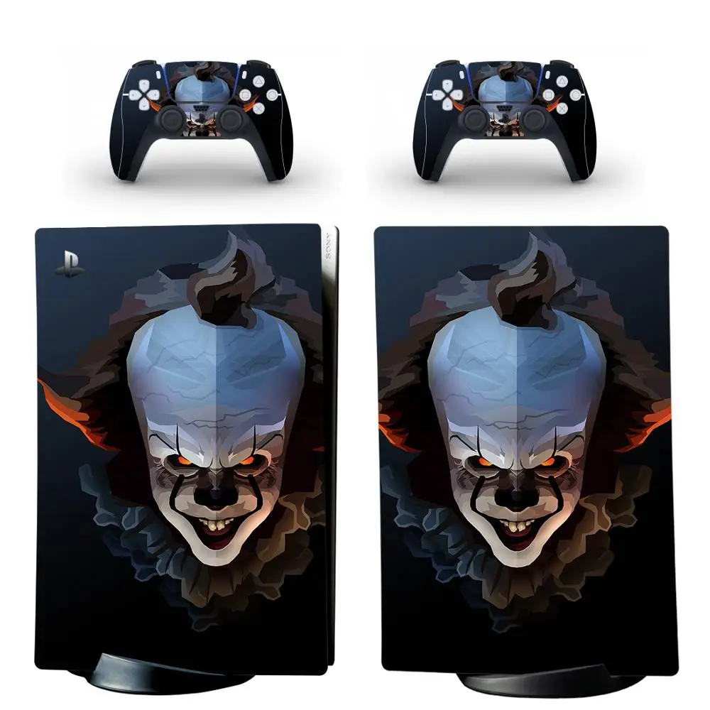 Пеннивайз наклейка-стикер скин для Pennywise PS5 Digital Edition для консоли PlayStation 5 и 2 контроллеров виниловая.