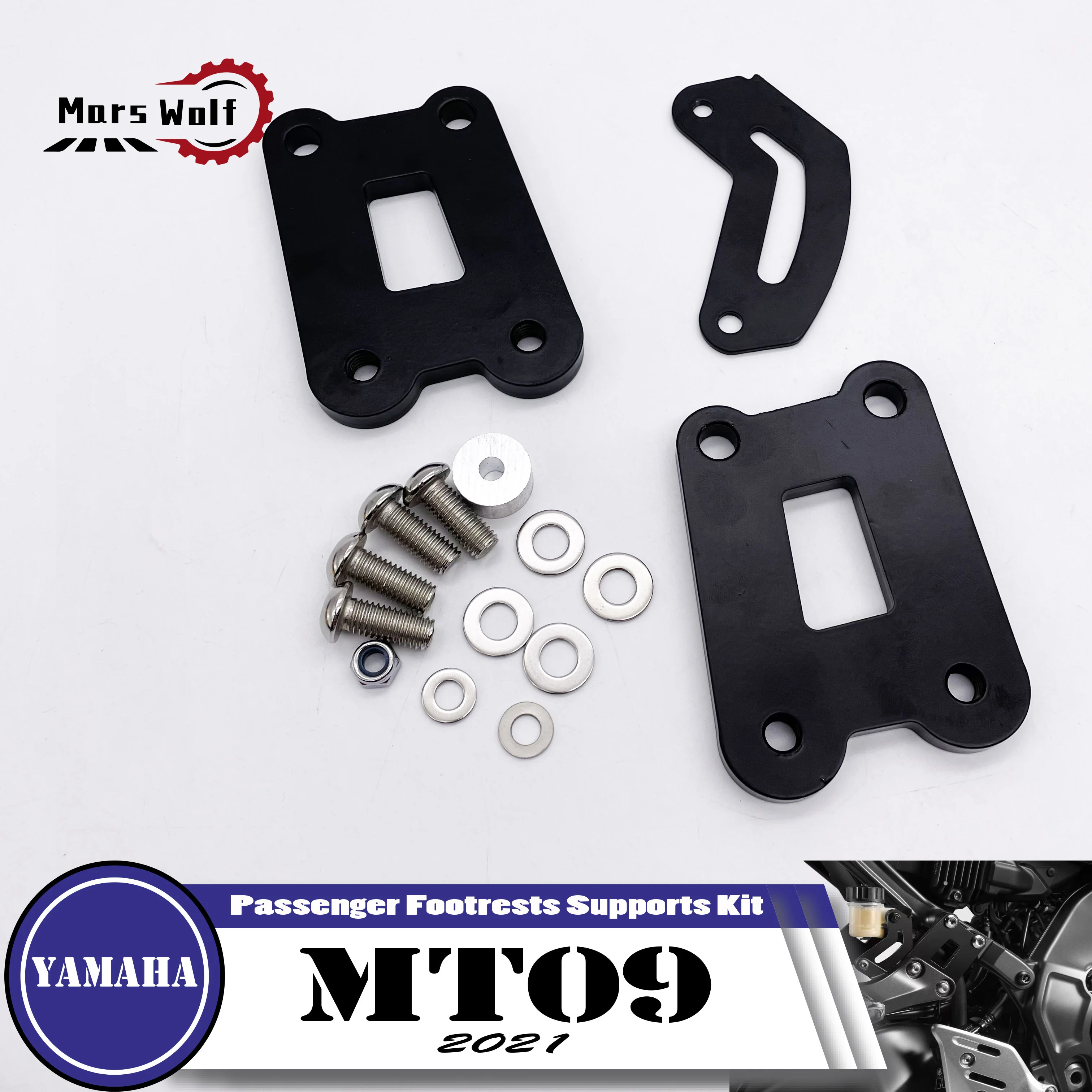 

Motorcycle EVO Passenger Footrests Supports Kit Rear Pedal Lowering Kit Fit For YAMAHA MT09 2021 FZ09 MT-09 2021