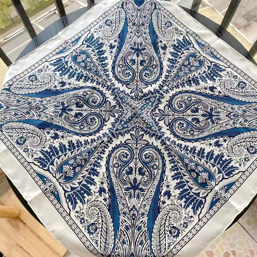 

Pasiley 100% Silk Bandana Scarf Neckerchief Wraps Women Fashion Head Hair Scarfs 2021 NEW 26"x26“