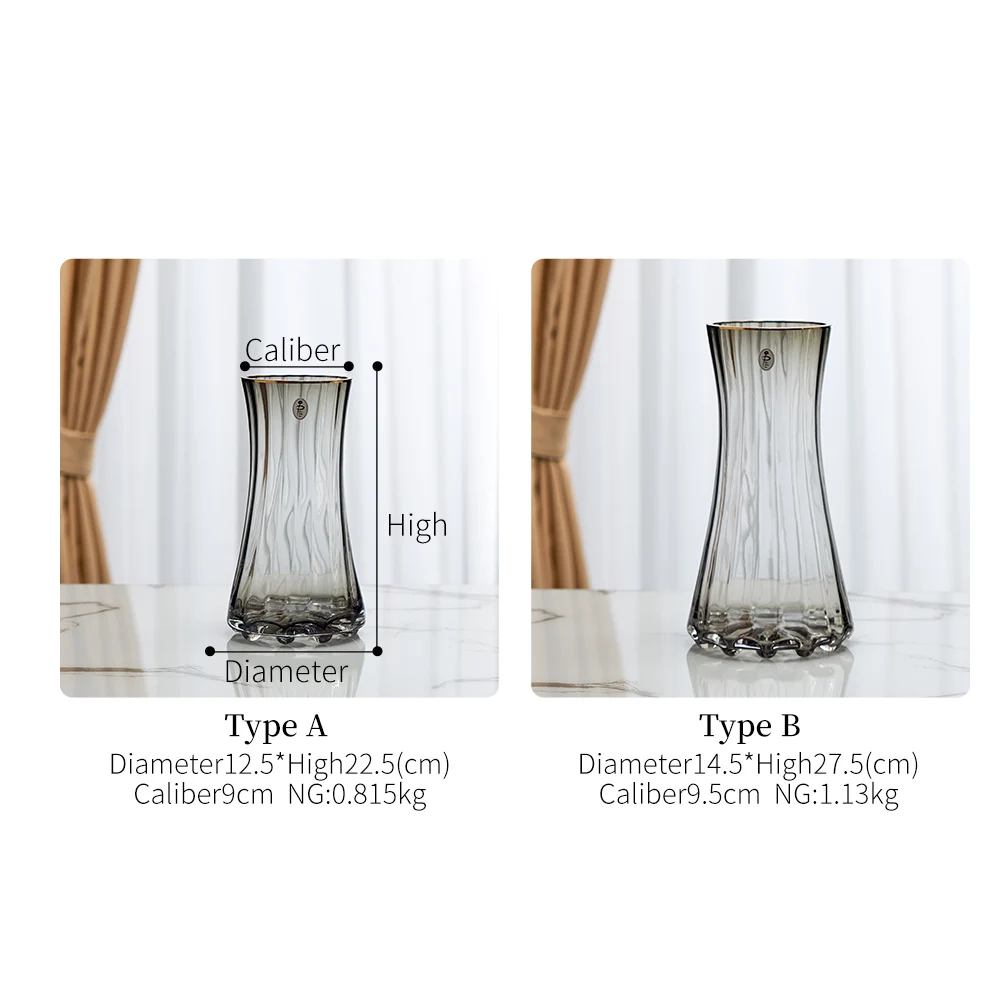 

Home Decoration Household Vase Table Decoration Vases for Flowers Holiday Gifts Nordic Glass Vase Transparent Living Room indoor