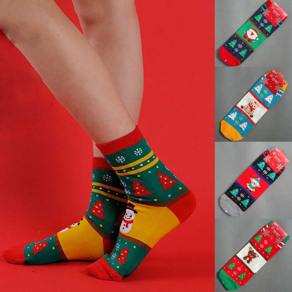 Новинка женские рождественские хлопковые мужские носки с героями мультфильмов