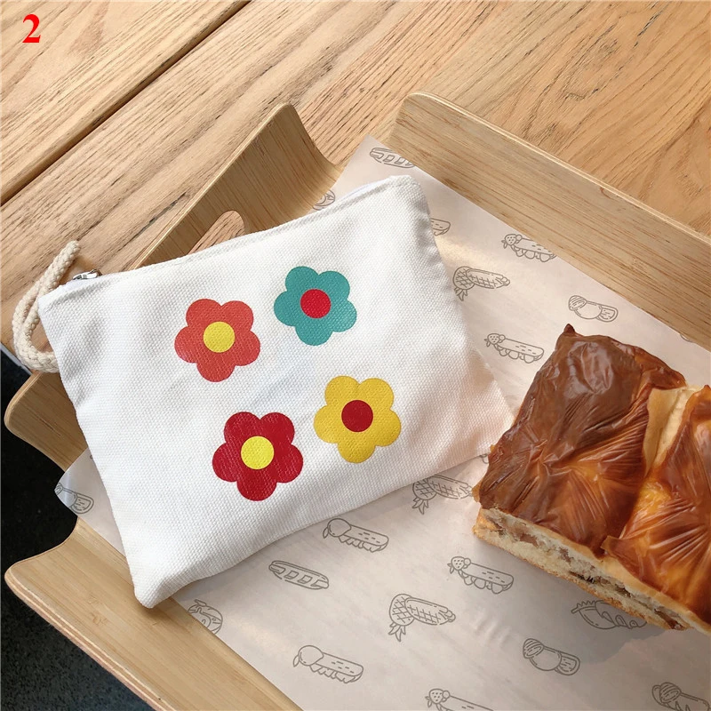 

Student Mini Canvas Coin Purse Cute Printing Small Coin Pouch Girl Simple Cards Wallet Female Square Mobile Phone Bag Wrist Bag