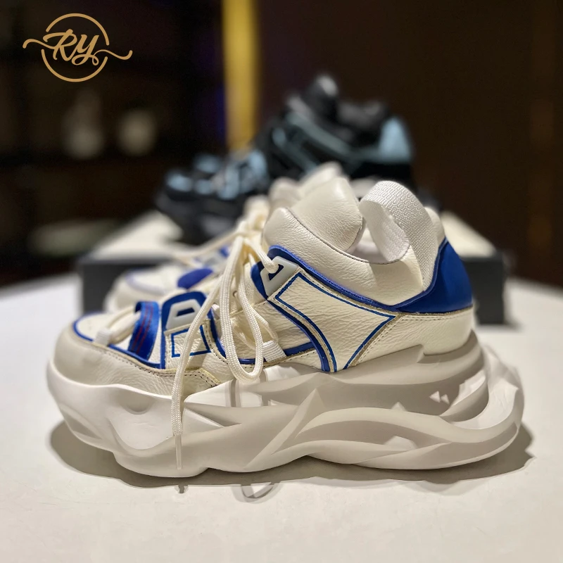 

RY-RELAA European women's shoes off white shoes platform sneakers 2021 New autumn Genuine Leather women sneakers INS tide shoes