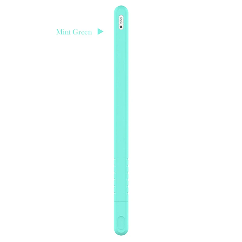 Портативный мягкий силиконовый стилус для Apple Pencil 2 Чехол для iPad Pro Tablet Touch Pen защитный чехол разноцветная сумка - Colors: Mint Green