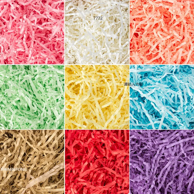 

Colorful Shredded Paper Gift Box Filler Wedding Birthday Party Decoration Crinkle Cut Packaging Gift Shred Paper