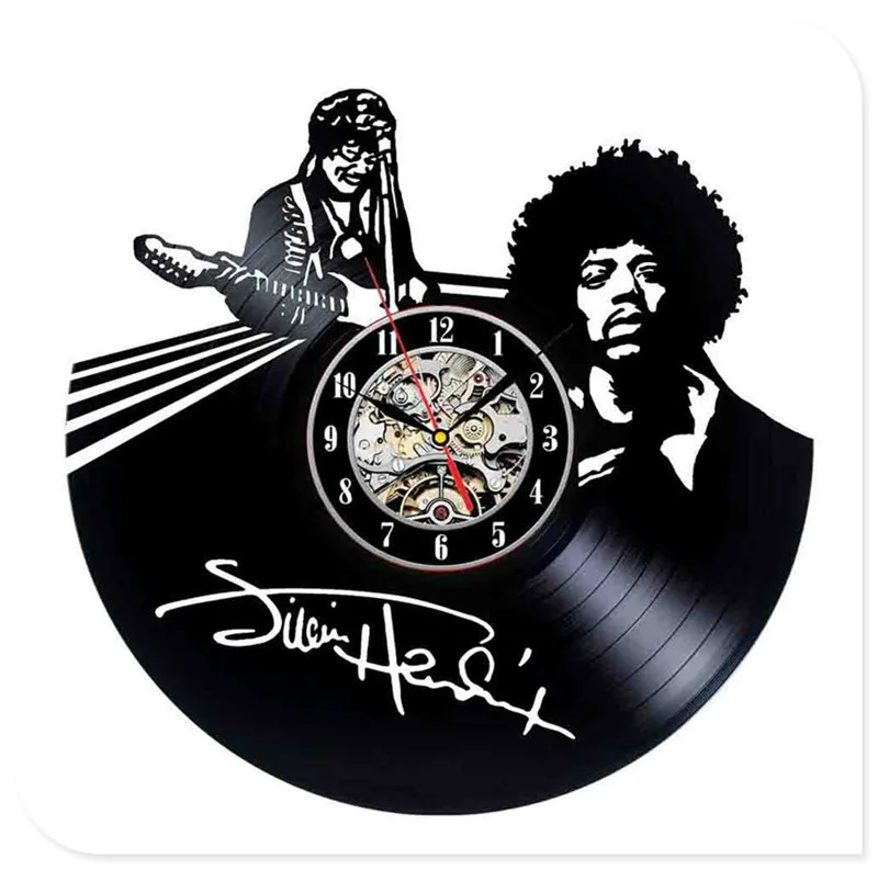 6 Jimi Hendrix 3D ручной работы художественное зеркало настенные часы виниловая запись наклейка для стены в виде часов домашний декор поддержка Прямая - Цвет: 6
