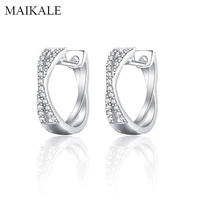 maikale trendy hoop earrings paved zirconia 16mm round circle earrings for women jewelry female accessories girls gifts