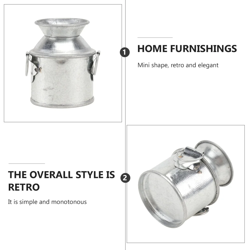 

5pcs Mini Plant Pot Adorable Miniature Ornament Garden Landscape Decor (Silver)