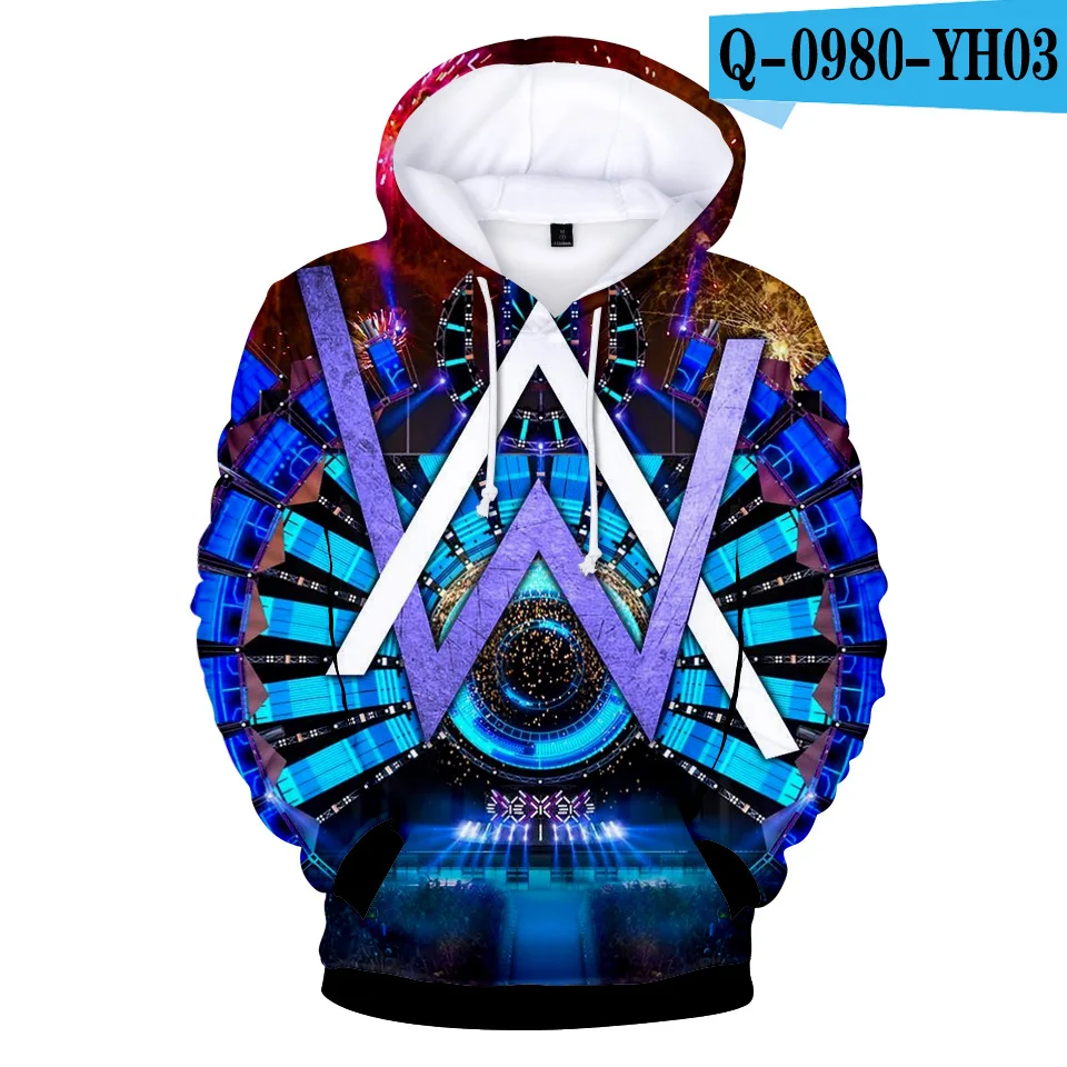 Стиль Alan Walker электронная музыка Tiancai Allen Walker сопутствующие товары осенняя одежда 3D цветная печать Толстовка - Цвет: Picture Color H
