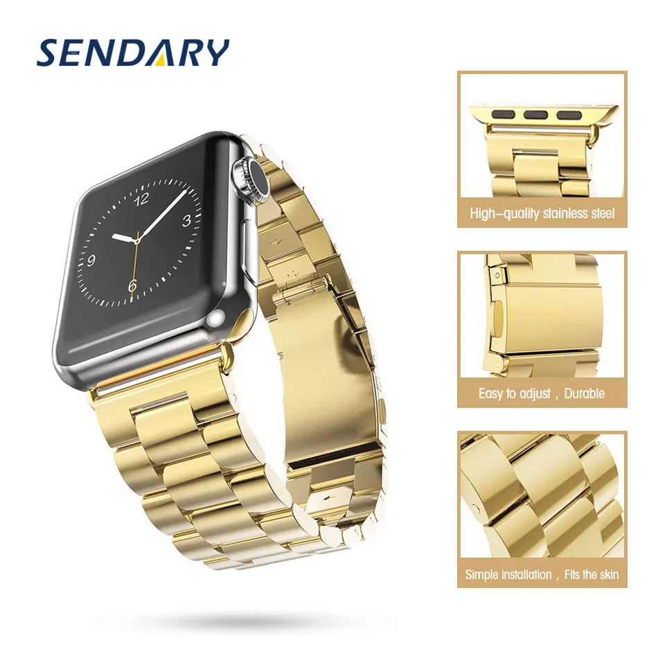 Stainless Steel Watch Band for Apple Watch SE 7/6/5/4 42MM 44MM 45MM Loop Strap for iWatch Series 1/2/3 38MM 40MM 41MM Bracelet