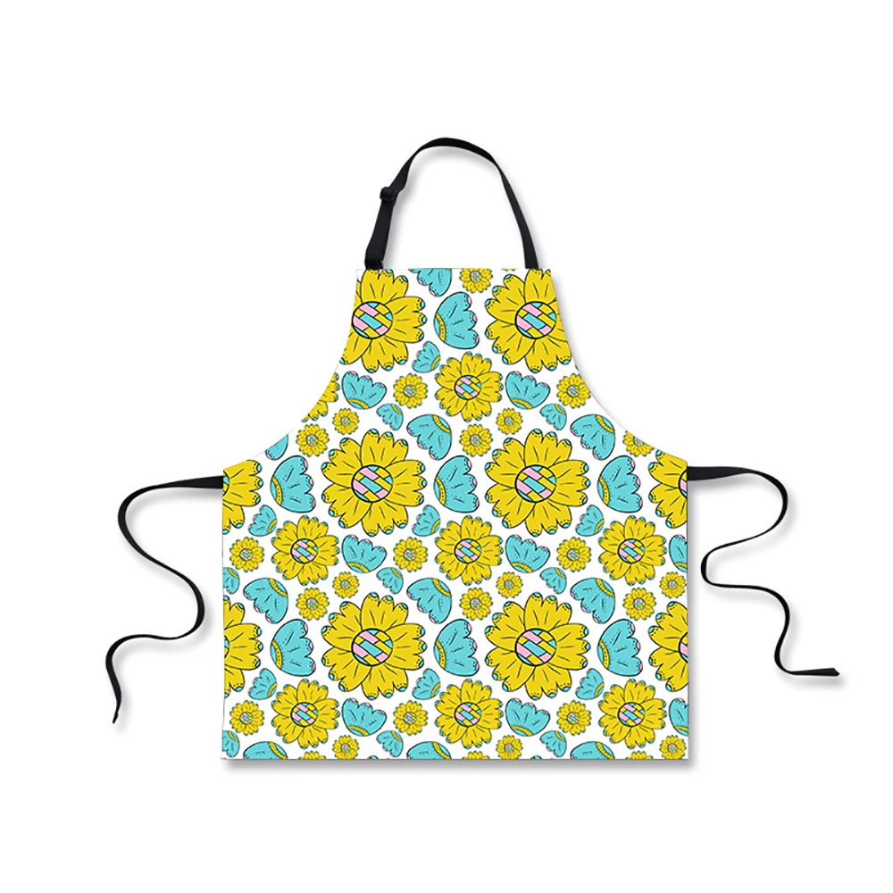 Милые женские длинные регулируемые фартуки с рисунком подсолнухов для кухни