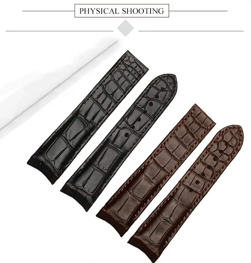 

FUYIJIA Handmade Genuine Alligator Watch Band 20MM 21MM 22MM Strap Crocodile Skin Watchbands Men Women Custom Waterproof Belt 19