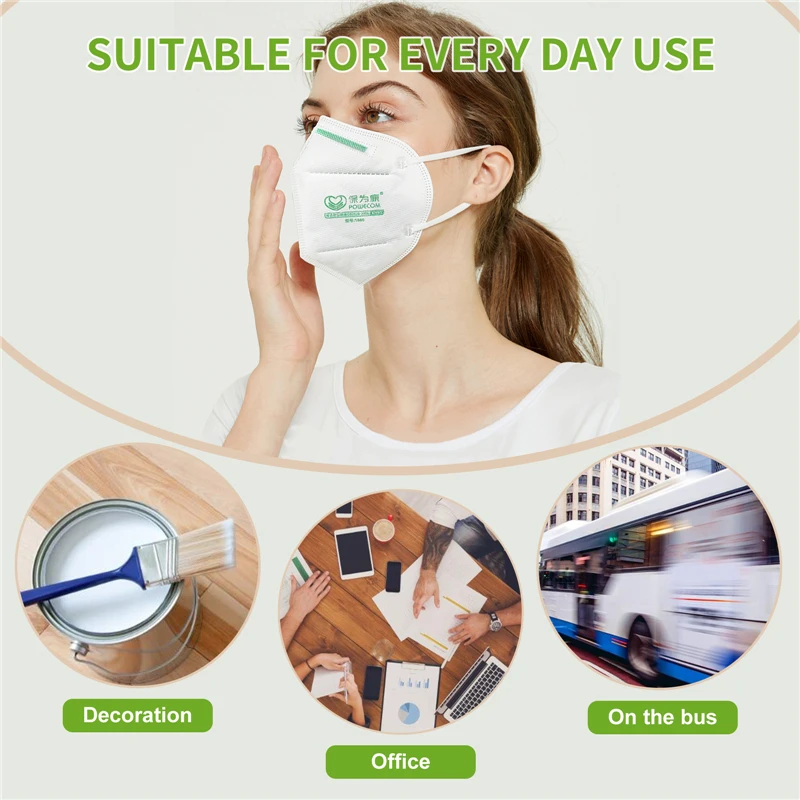 

Reuseable KN95 Mask Adult White KN95 Fabric Mask Mascarillas Filtration Mouth Masks 5-Layer KN95 Respirator MASK Masque