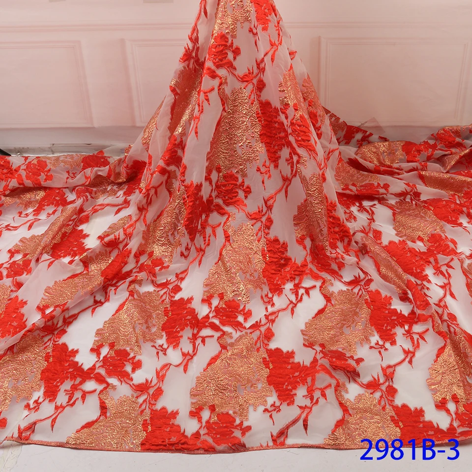 

New Arrival African Brocade Lace Fabric High Quality Nigerian Lace Material African Jacquard Lace Fabric For Dresses GD2981B-1