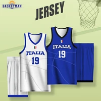 full sublimation basketball uniform for men sportwear custom italy letter team name logo sports training quickly dry tracksuits