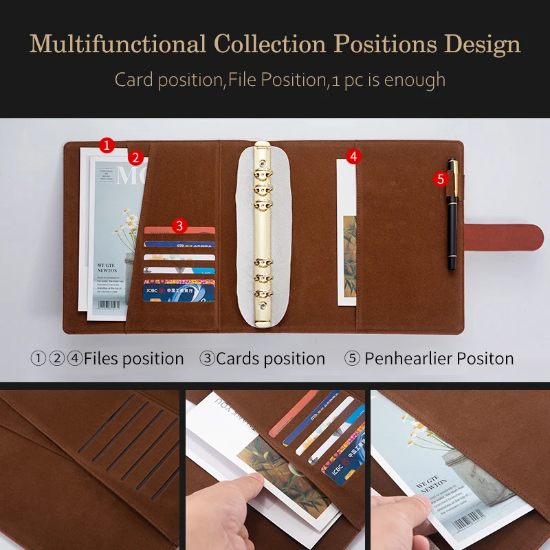 Деловой квадратный блокнот A5 из искусственной кожи в твердой обложке