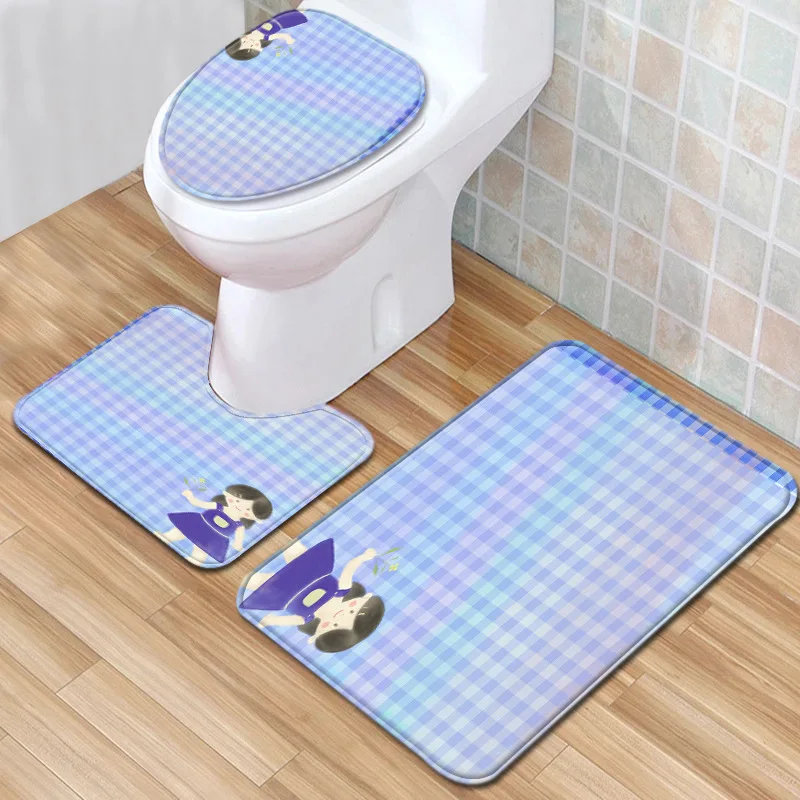 Комплект мягких ковриков Zeegle для ванной комнаты набор фланелевых 3 шт. унитаза