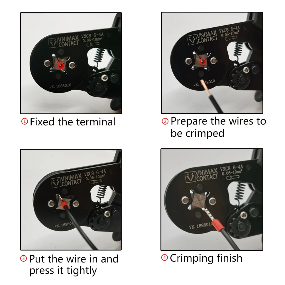 Трубчатый обжимной инструмент микро электрический зажим hsc8 6-4a 0 06-10mm2 28-7awg