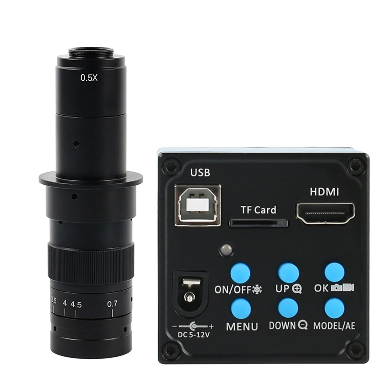 

1080P 20MP HDMI USB промышленный видеомикроскоп камера рекордер ИК дистанционное управление 180X 200X 300X 500X C-mount объектив для ремонта печатных плат