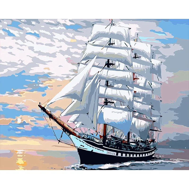 Морской корабль фотографии цифровая картина по номерам Акриловая Раскраска для