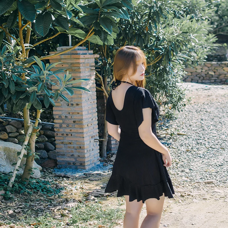 Swimming Suit for Women One Piece Plus Size Swimwear Halter Underwire Swimsuit Bathing Suit Swimdress 1 Pieces for Large Breasts