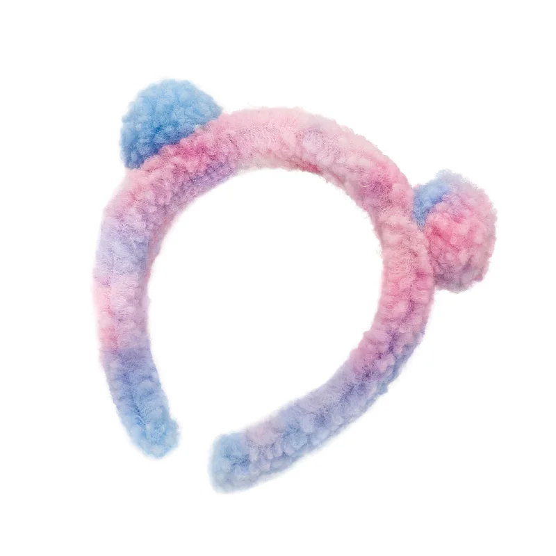 

Autumn and Winter Bear Ears Headband Gradient Ball Headband Sell Cutie Cute yang gao mao Headband Plush Hair Bands Head