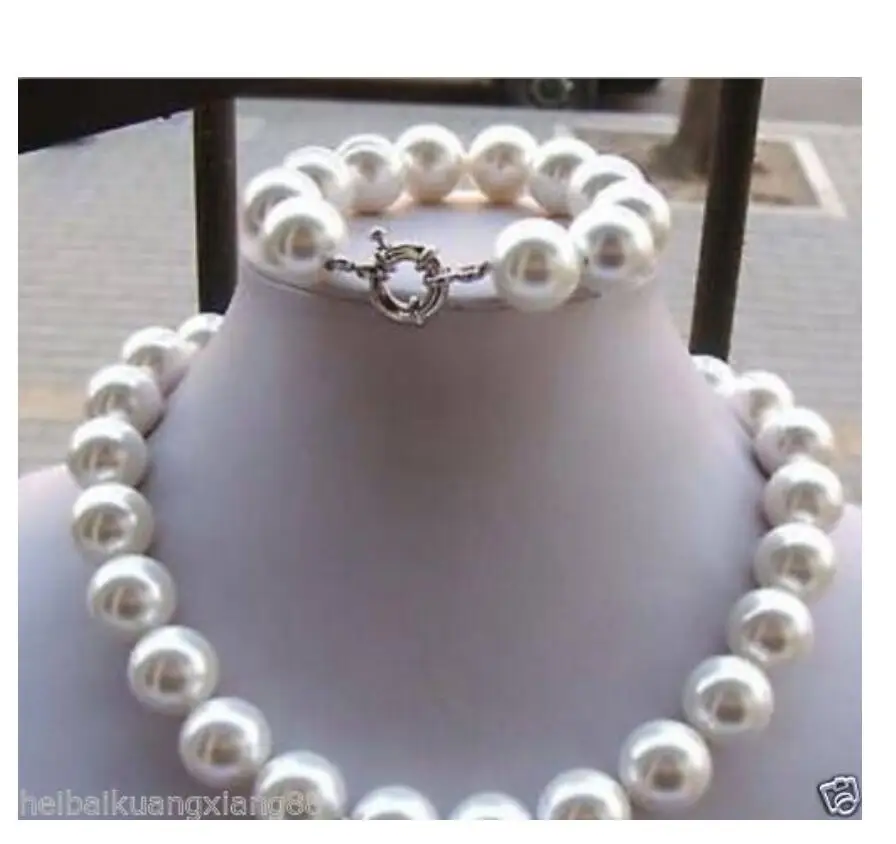 12 мм белый жемчужный браслет из ракушек южного моря | Украшения и аксессуары