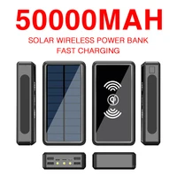 50000mah wireless solar power bank external battery portable powerbank 2usb fast charging for ipad iphone samsung huawei