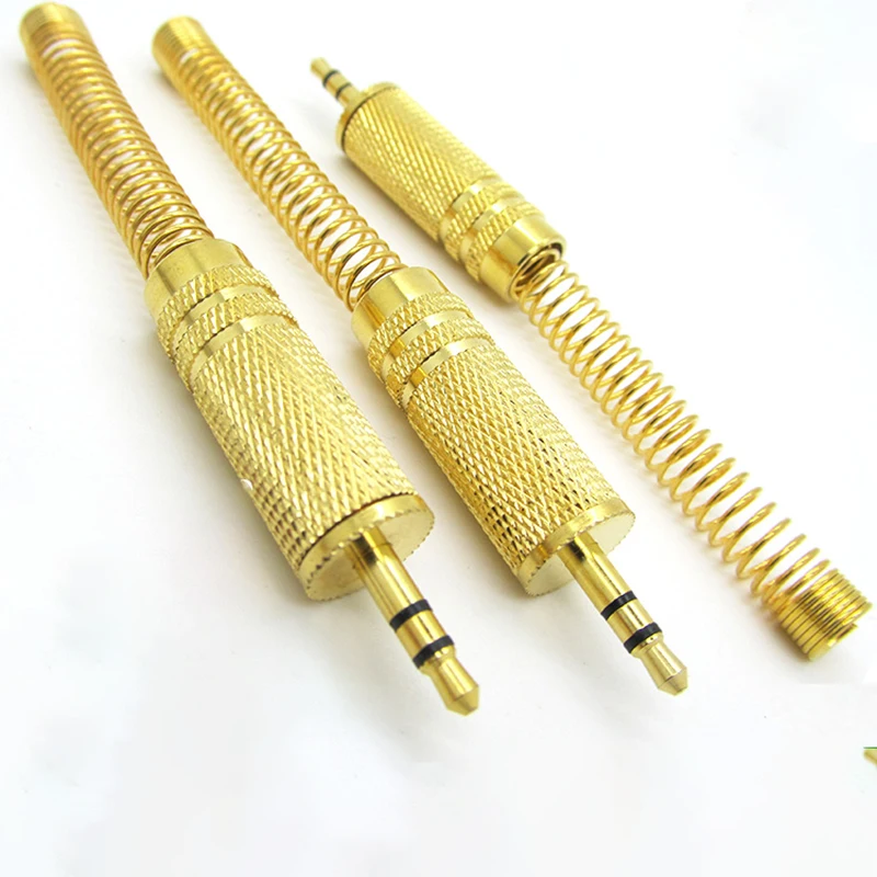 

5pcs 3.5mm audio welding head 3 section stereo dual channel plug DIY welding 3.5 plug pure copper gold-plated