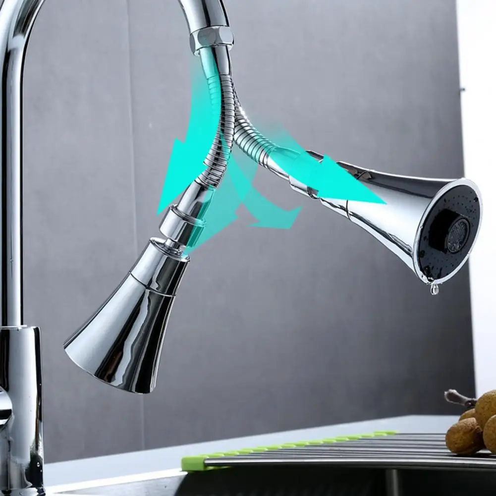 

2 Modes Pull Out Hose Sprayer Head Replacement Silver Universal Large Flow Faucet Aerator Tools Water-saving Sink Faucet Sprayer