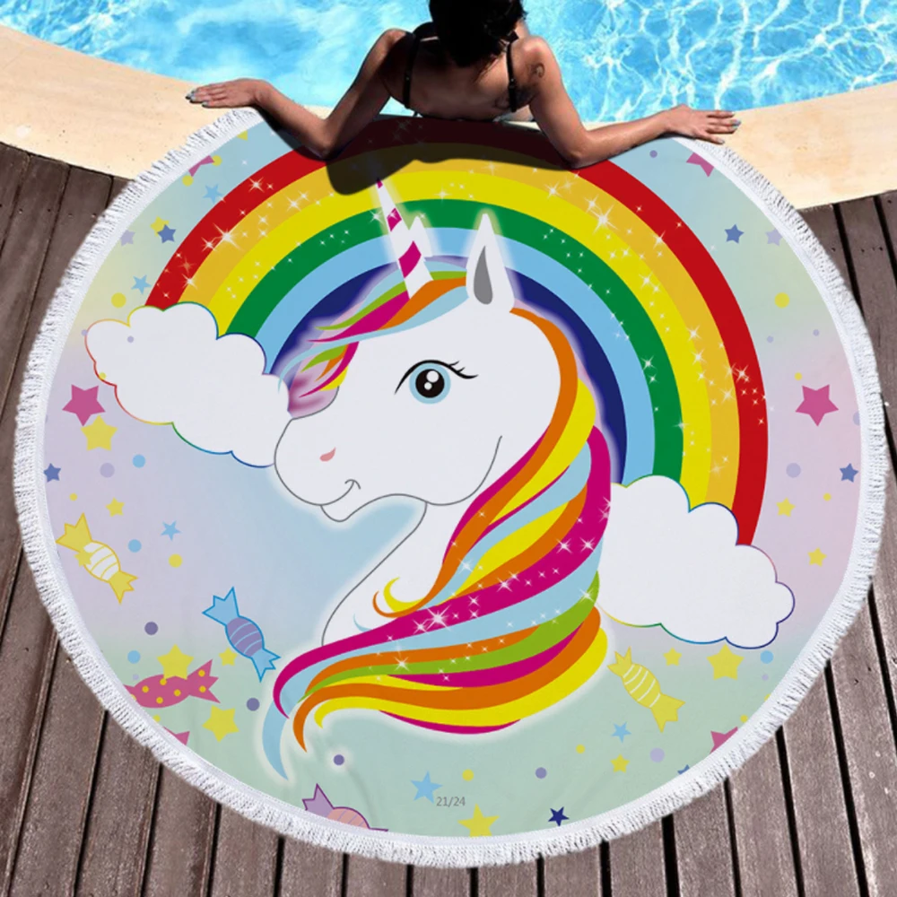 Микрофибра круглое ткань для ванной круглые пляжные полотенца Большой Йога