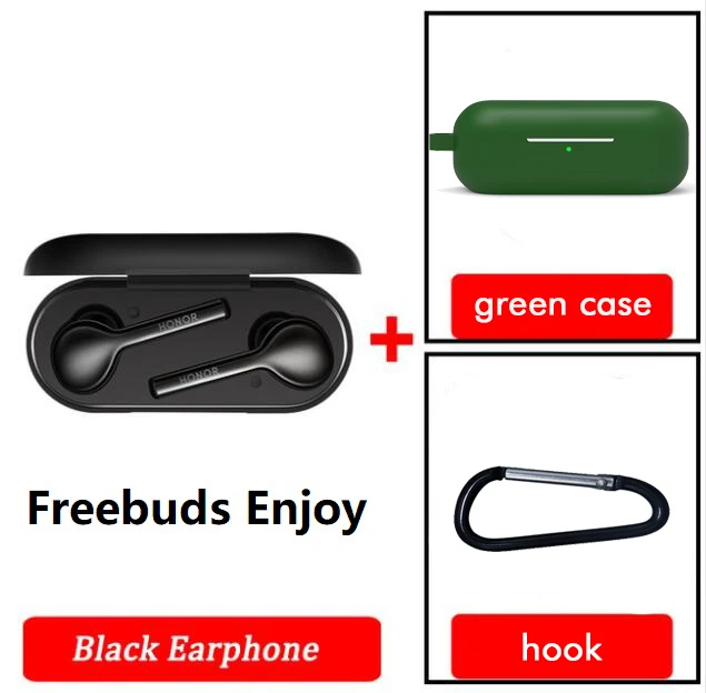 E blk n green case Huawei FreeBuds Наслаждайтесь freebuds Lite TWS huawei Bluetooth беспроводные наушники 12 часов воспроизведения водонепроницаемый контроль крана - Цвет: E blk n green case