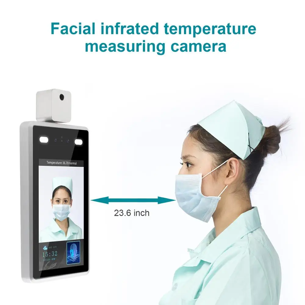 7-дюймовый IPS HD дисплей распознавание лица термальная посещаемость времени